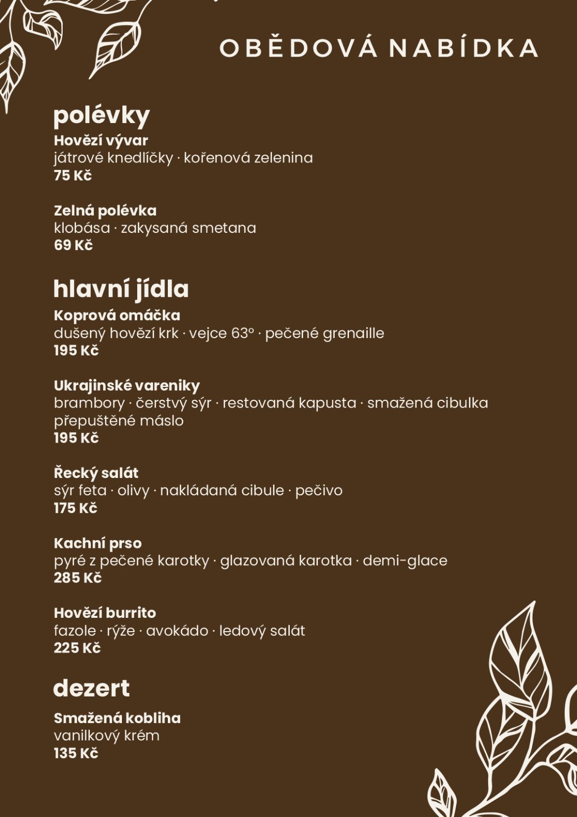 Týdenní menu Plums
